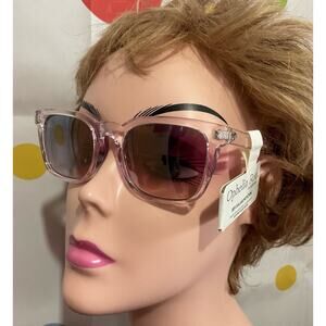 NWT Ophelia Roe Clear Pink Acrylic Frame Sunglasses Unisex